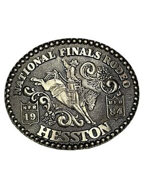 Vintage 1984 Hesston National Finals Rodeo Belt Buckle Fred Fellows Limited Ed.